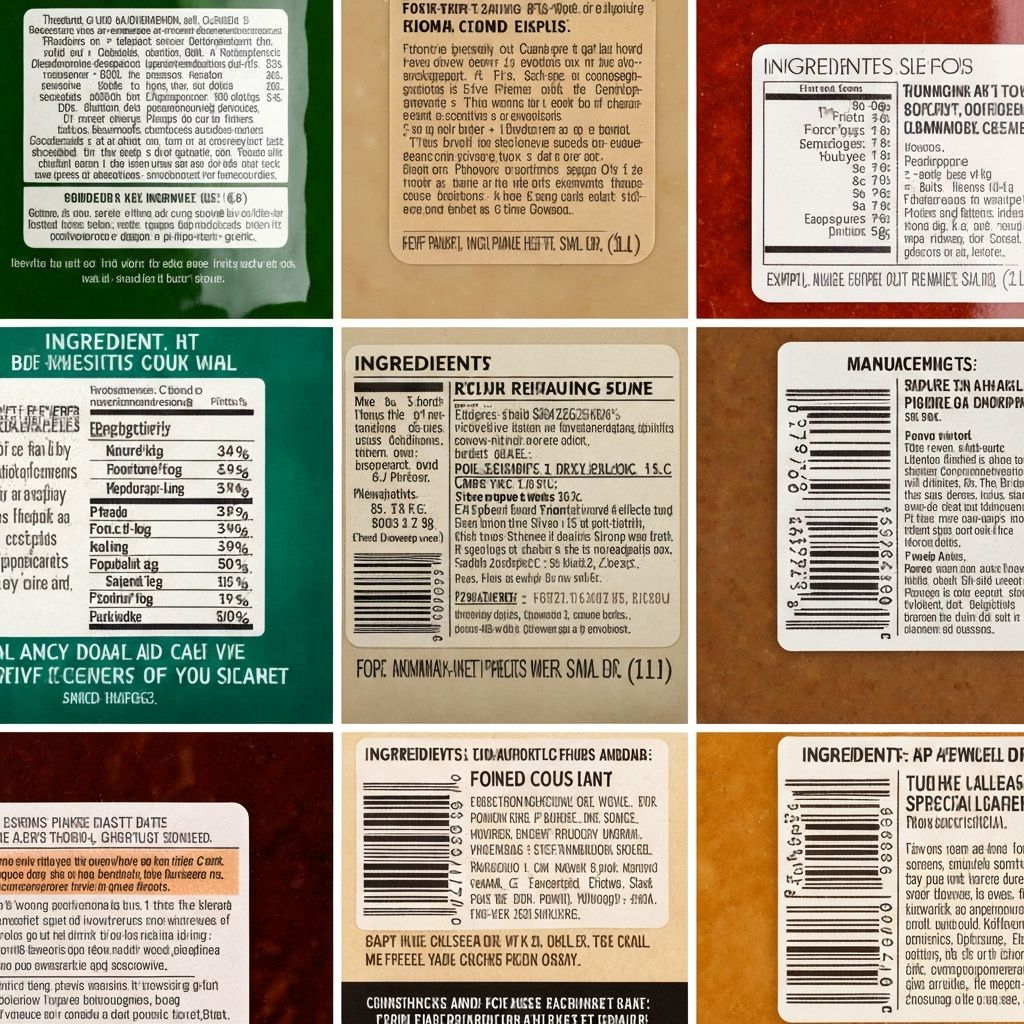 Élelmiszer-étiquetták az összetevőkkel